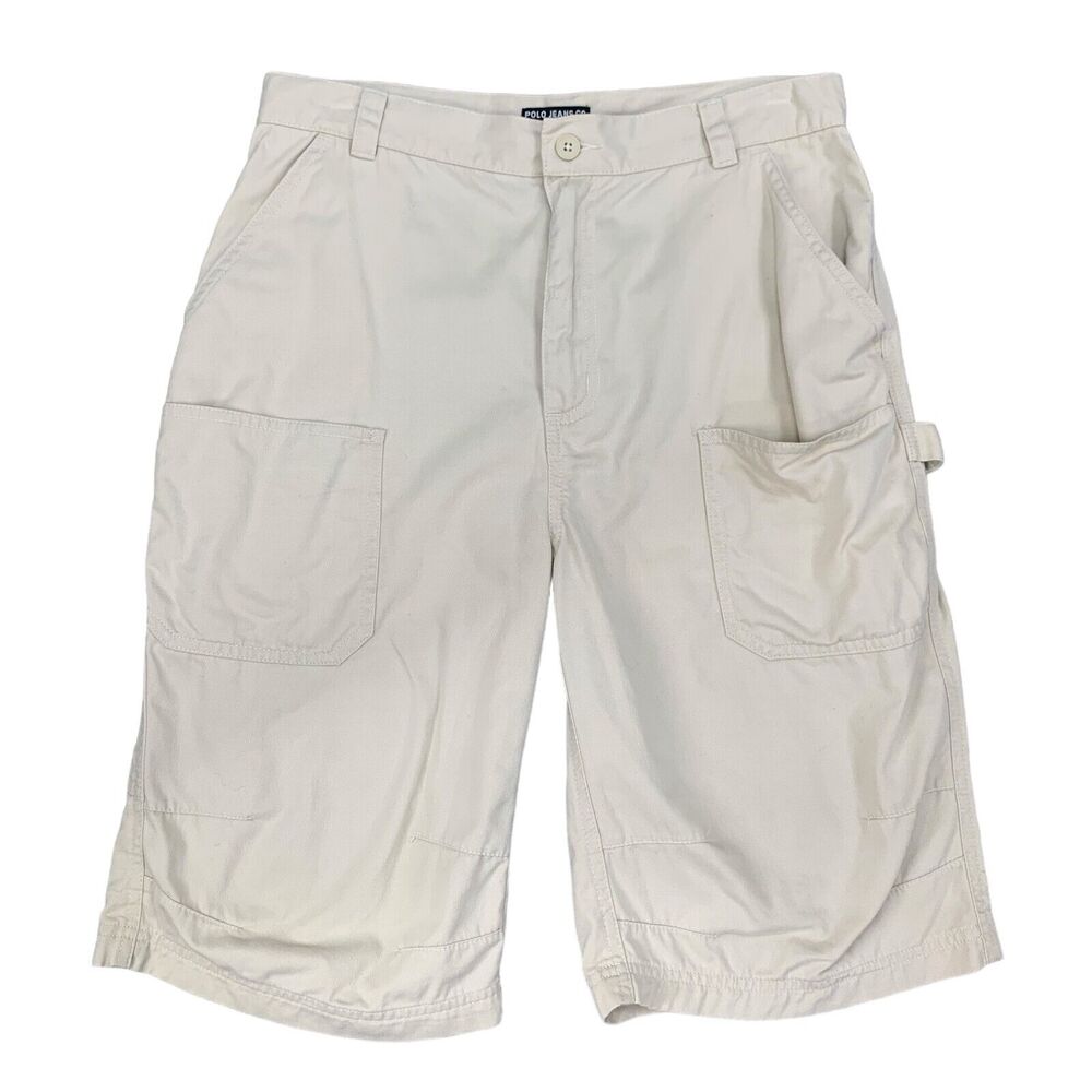 Vintage Ralph Lauren Polo Jeans Shorts Youth Big Boys 20 Sand Beige Cotton Cargo